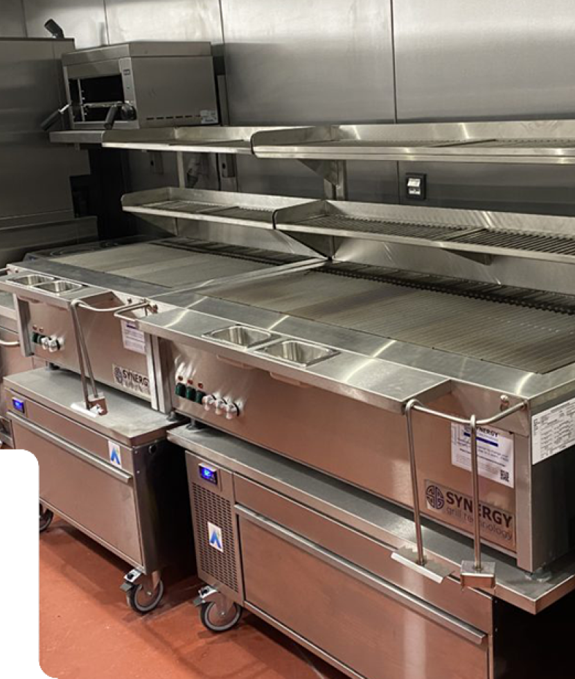Synergy Grills double image in professional kitchen.